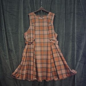 Torrid 5X (28W) Tartan Knit Plus Size High Neck Sleeveless Mini Dress